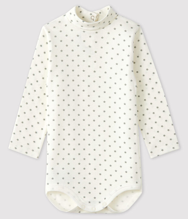 Bodi de manga larga para beb&eacute; ni&ntilde;o blanco/gris