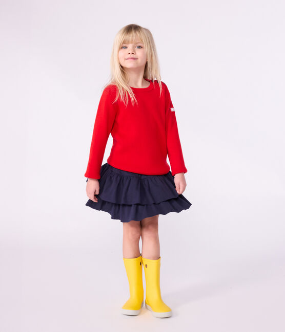 Falda infantil lisa de algodón azul SMOKING