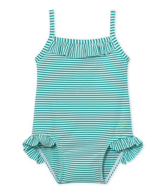 Bañador para bebé niña verde FLAG/blanco LAIT