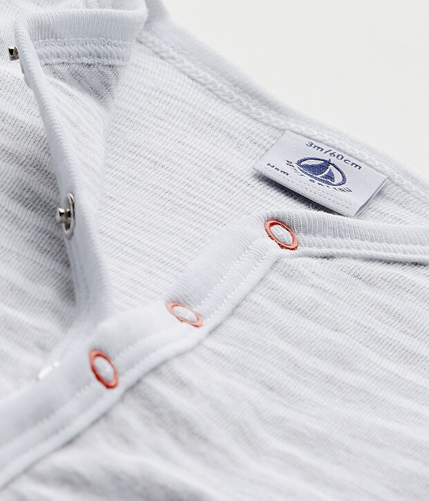 Pijama sin pies para beb&eacute; ni&ntilde;o gris/blanco