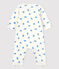 Bodyjama sin pies de algodón orgánico para bebé blanco MARSHMALLOW/azul BRASIER