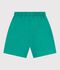 Bermudas cortas infantiles de algod&oacute;n liso verde