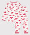Pijama Le Havre de túbico para niño/niña blanco MARSHMALLOW/rojo PEPS