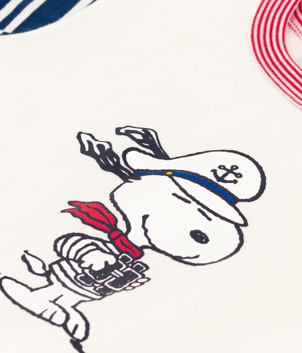 Camiseta Petit Bateau X Snoopy de punto ligero para beb&eacute; blanco/multicolor