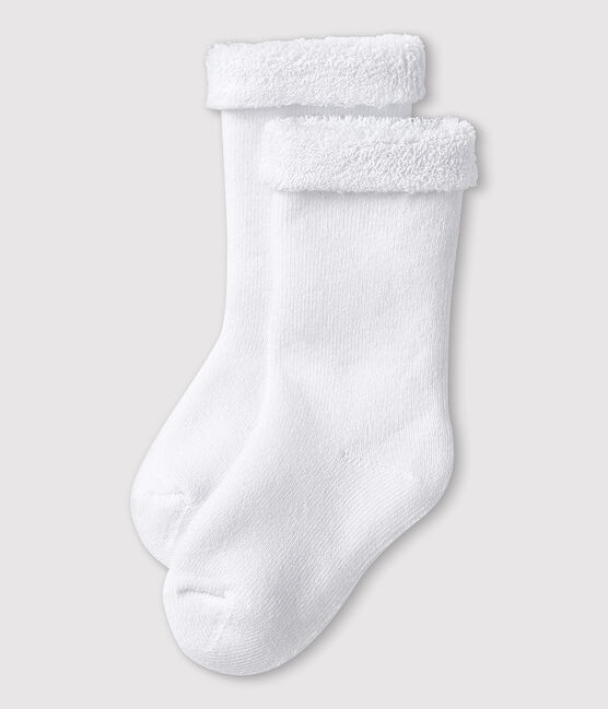 Calcetines blancos de bebé de rizo blanco ECUME