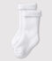 Calcetines blancos de bebé de rizo blanco ECUME