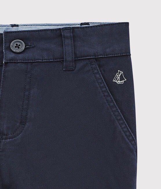 Pantalón slim de gabardina de algodón de niño azul SMOKING