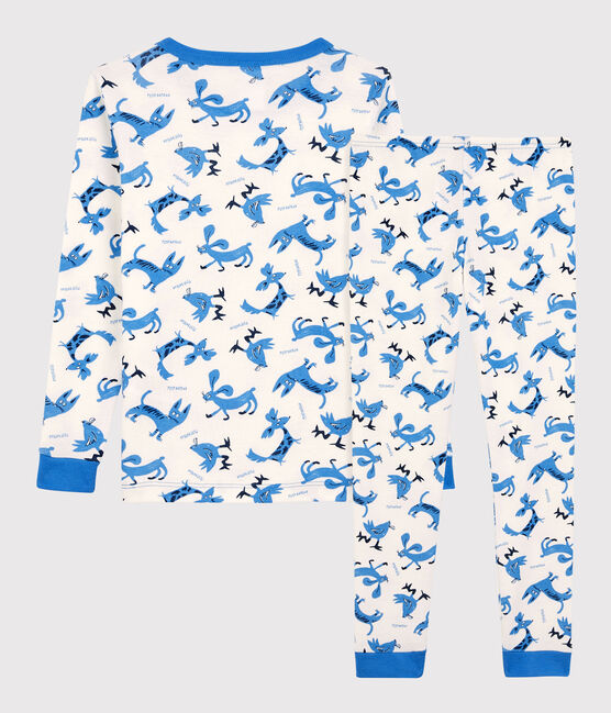 Pijama snugfit de animales de algodón de niño blanco MARSHMALLOW/blanco MULTICO