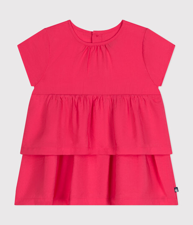 Vestido de manga corta para beb&eacute; rosa