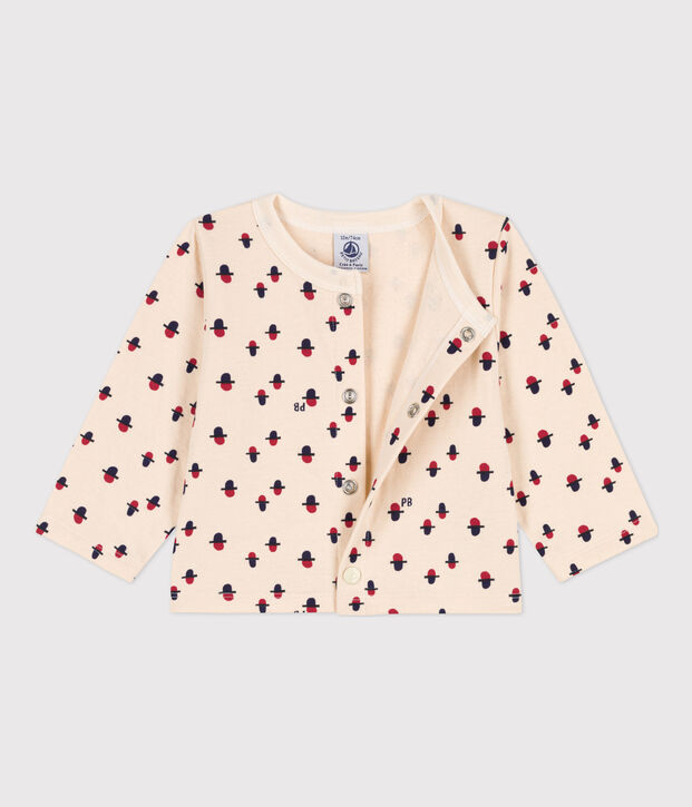 C&aacute;rdigan de t&uacute;bico estampado de beb&eacute; crudo/multicolor