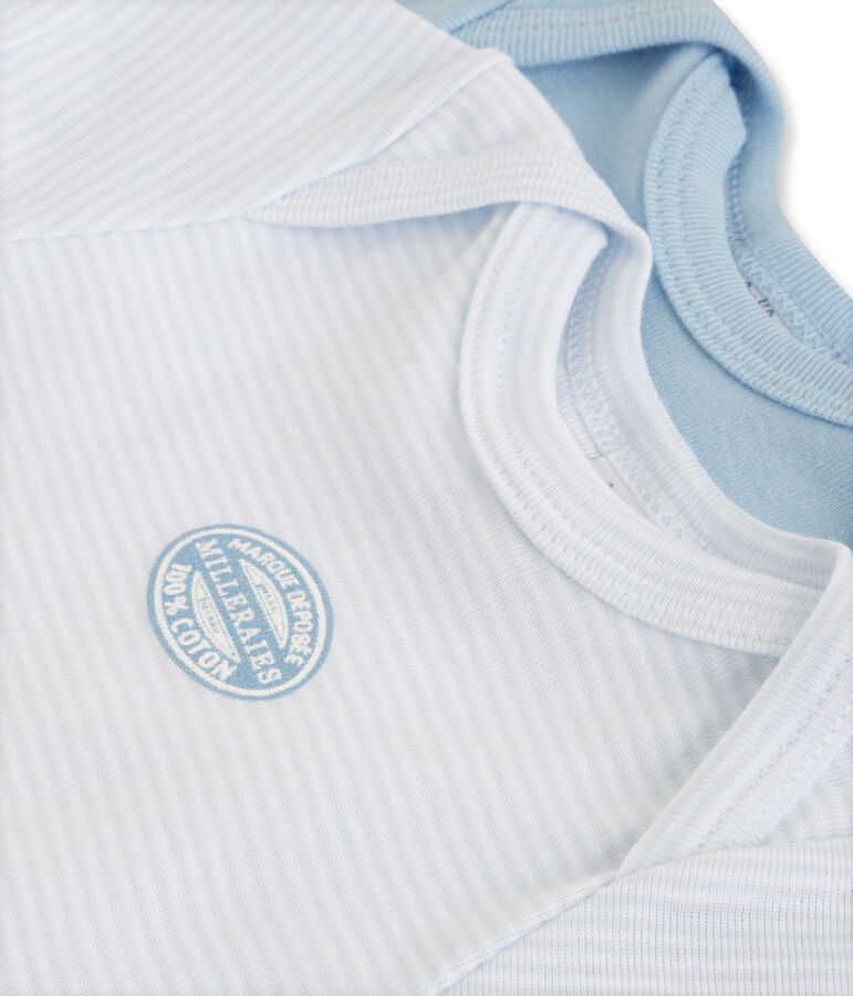 Lote de 2 bodies de manga corta en mil rayas para beb&eacute; ni&ntilde;o lote .