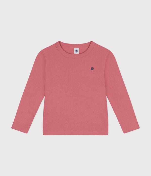 Camiseta de manga larga de punto para ni&ntilde;o/a rosa