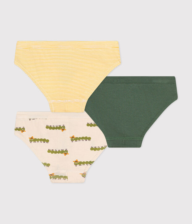 Juego de 3 slips infantiles con ciempi&eacute;s de algod&oacute;n multicolor