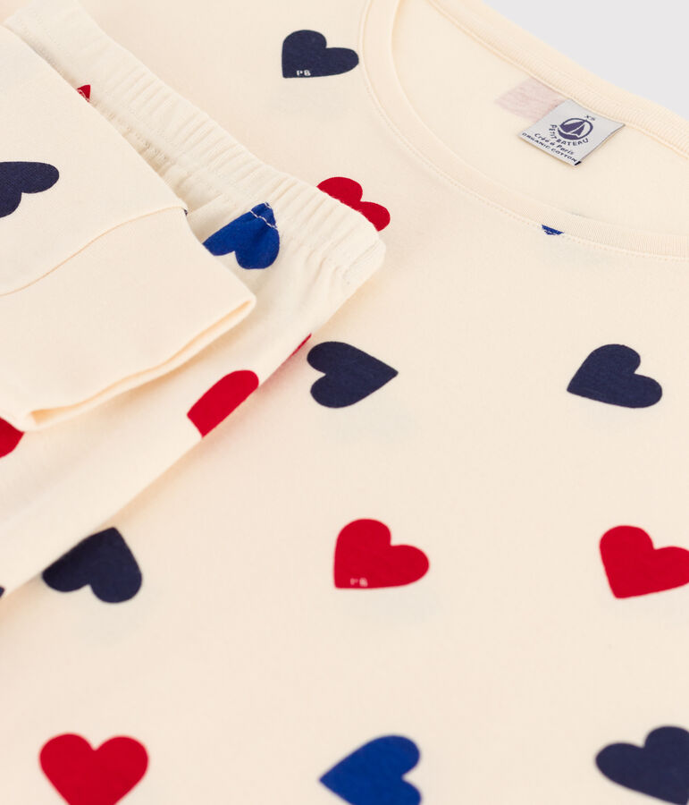 Pijama con coraz&oacute;n de algod&oacute;n de mujer blanco AVALANCHE/ MULTICO