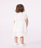 Vestido de ceremonia de manga corta de algodón ligero para bebé blanco ECUME/ ARGENT