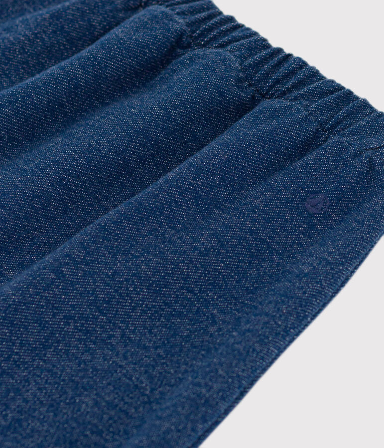 Pantal&oacute;n sarouel de mulet&oacute;n efecto denim para beb&eacute; azul/beige