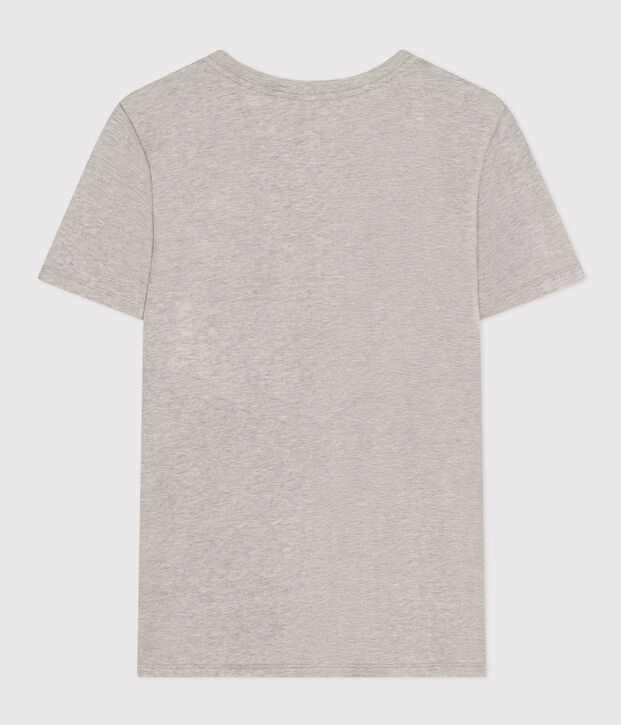 Camiseta LA RECTA de algod&oacute;n con cuello redondo para mujer gris