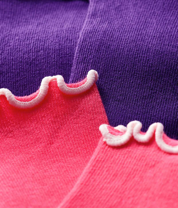 Lote de 2 pares de calcetines beb&eacute; ni&ntilde;a multicolor