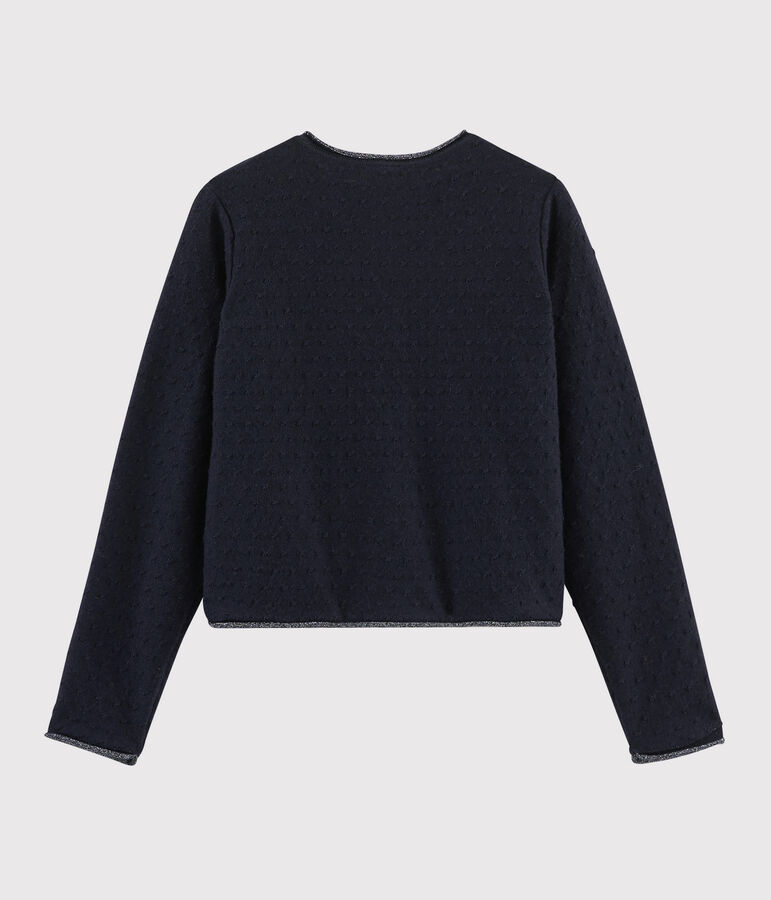 C&aacute;rdigan de lana y algod&oacute;n de ni&ntilde;a azul