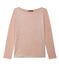 Camiseta de manga larga de lino brillante para mujer rosa ROSE/gris ARGENT