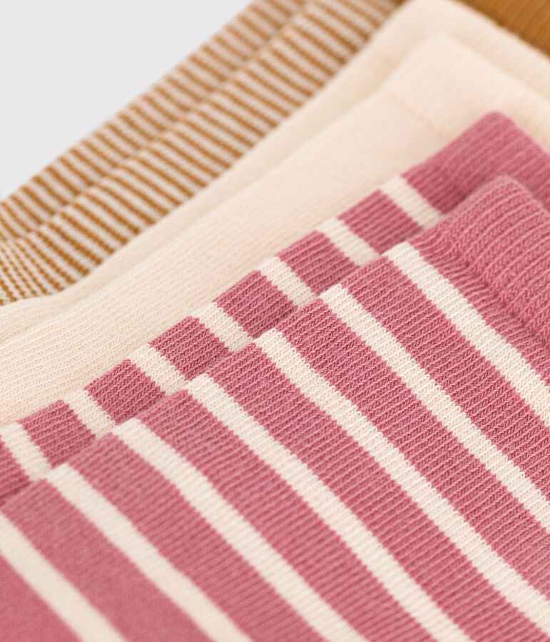 3 pares de calcetines infantiles de algod&oacute;n a rayas multicolor