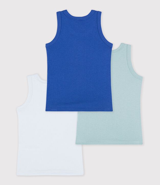 Juego de camisetas infantiles lisas de algod&oacute;n sin mangas multicolor