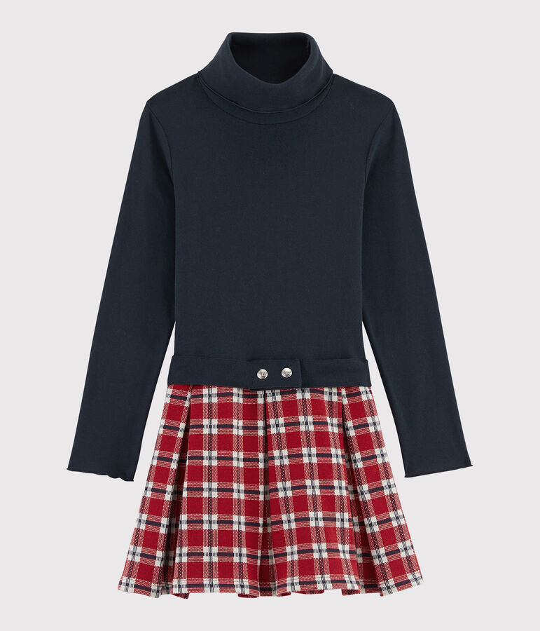 Vestido de manga larga para ni&ntilde;a azul/multicolor