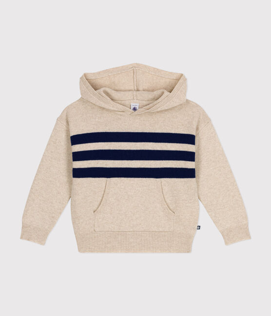 Jersey con capucha de lana y algodón para niño blanco AVALANCHE/ MEDIEVAL