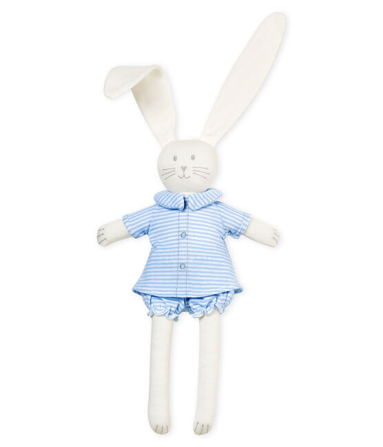 Dudú con conejito vestido azul FRAICHEUR/blanco MARSHMALLOW