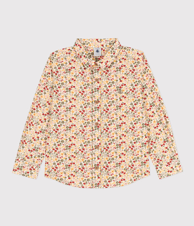 Camisa de popelina estampada para ni&ntilde;o crudo/multicolor