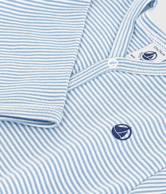 Pijama de algodón milrayas para bebé ADRIATIC/ MARSHMALLOW
