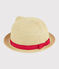 Sombrero de paja de niña rosa NATUREL