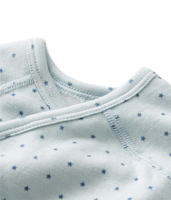 Body de manga larga de lana y algodón de primera puesta para bebé niño azul FRAICHEUR/gris TEMPETE