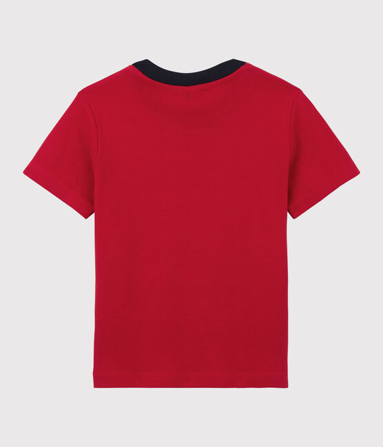 Camiseta de manga corta de algodón de niño rojo TERKUIT