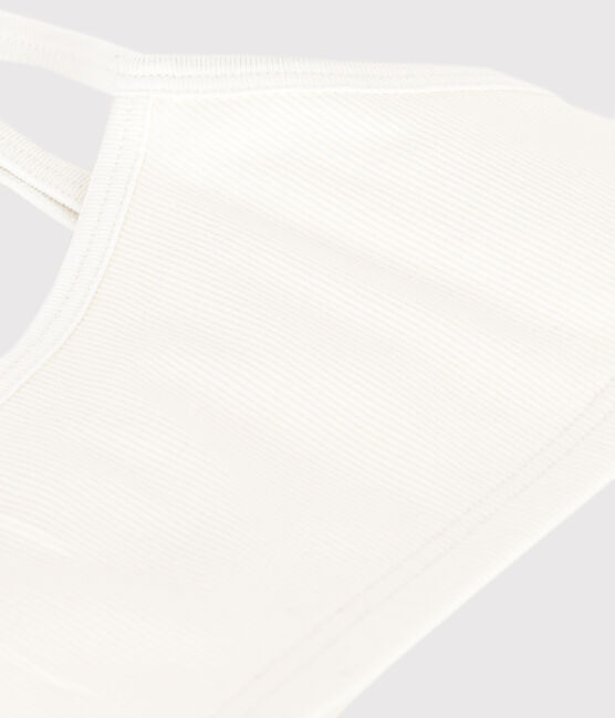 Top de algodón y elastano para mujer blanco MARSHMALLOW