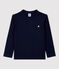 Camiseta de algodón orgánico infantil unisex azul SMOKING