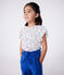 Camiseta infantil de manga corta de algodón con flores blanco MARSHMALLOW/blanco MULTICO