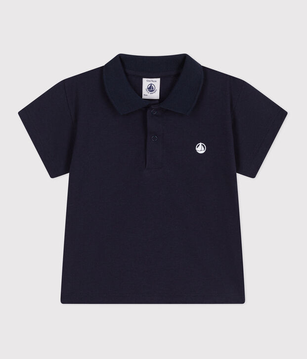 Polo liso de manga corta de algod&oacute;n para beb&eacute; SMOKING