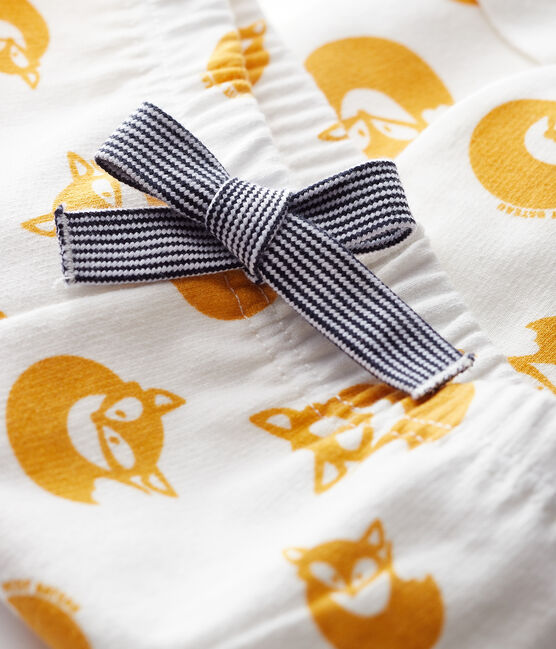 Pantalón de muletón para bebé niño blanco MARSHMALLOW/amarillo BOUDOR