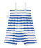 Pelele corto bebé niña de tirantes blanco MARSHMALLOW/azul PERSE