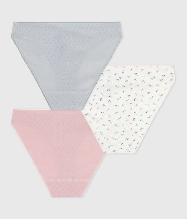 Juego de braguitas de algod&oacute;n calado para mujer multicolor