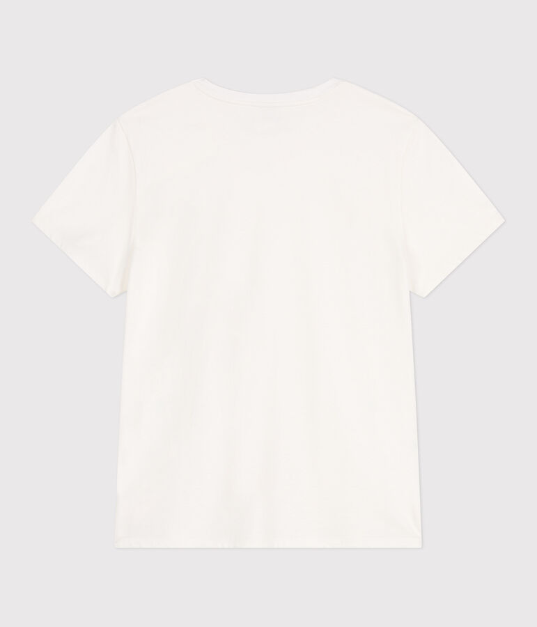 Camiseta Recta de algod&oacute;n liso para mujer blanco