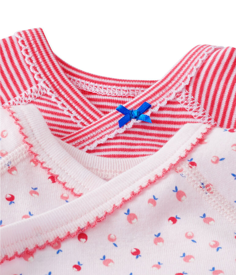 Lote de 2 bodies de primera puesta para beb&eacute; ni&ntilde;a blanco