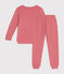 Pijama infantil liso de tejido de rizo cepillado rosa ROSEWOOD