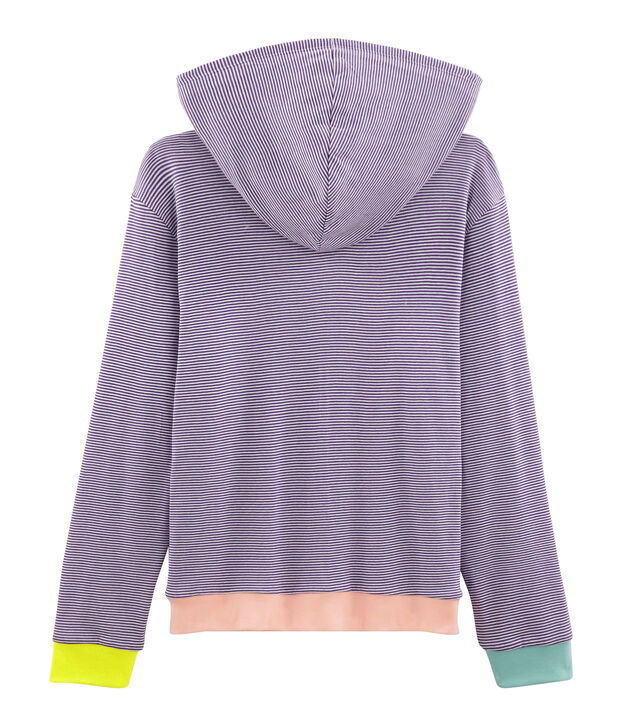 Sudadera con capucha para mujer violeta/blanco