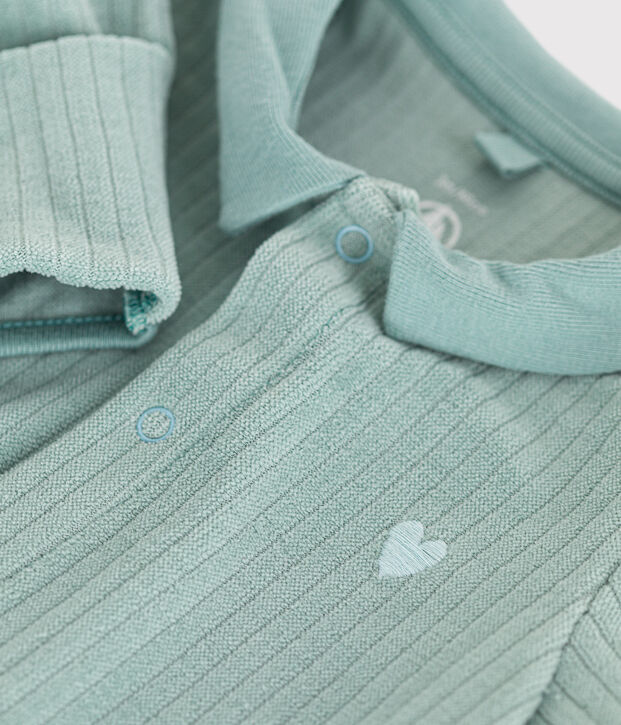 Pijama de terciopelo para beb&eacute; verde