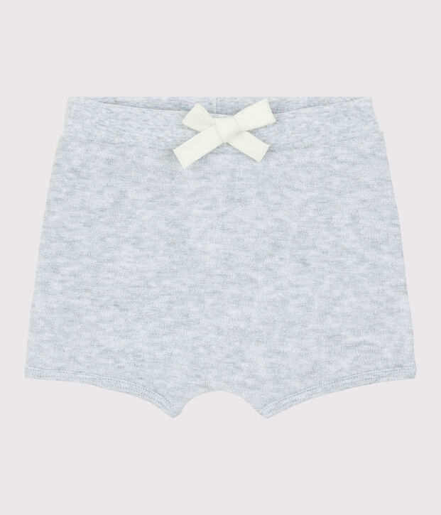 Pantal&oacute;n corto de rizo de esponja de beb&eacute; ni&ntilde;o gris