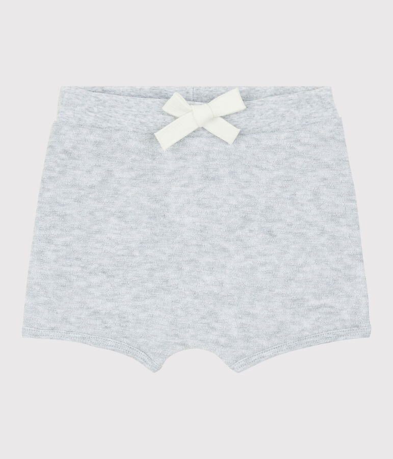 Pantal&oacute;n corto de rizo de esponja de beb&eacute; ni&ntilde;o gris