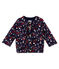 Cárdigan para bebé niña en túbico acolchado estampado azul SMOKING/blanco MULTICO