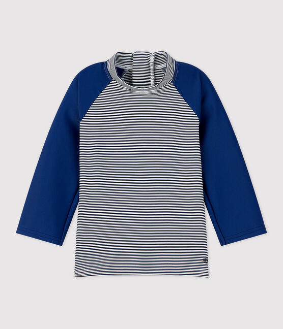 Camiseta anti-UV de material reciclado para bebé azul MEDIEVAL/blanco MARSHMALLOW